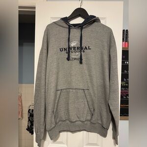 Universal Studios Gray Hoodie with Navy Accents